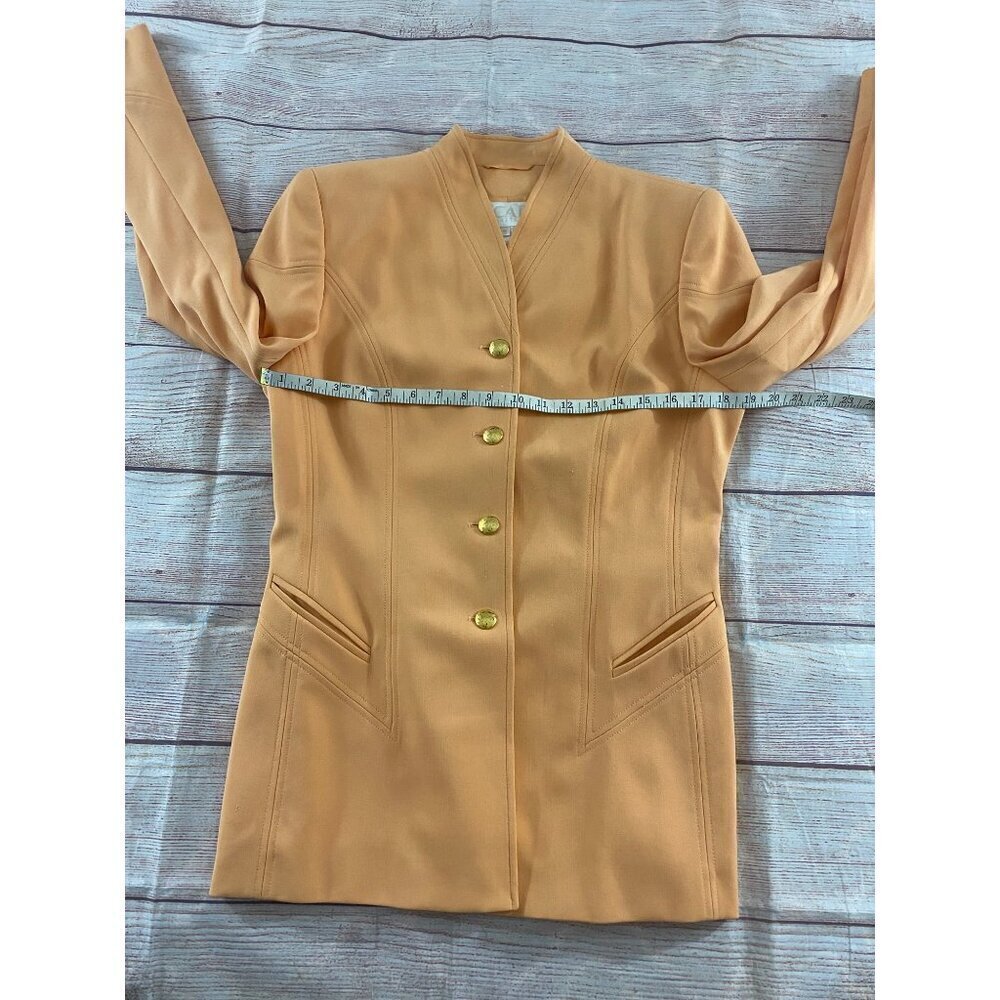 Vintage Escada By Margaretha Ley Orange Creamsicle Button Front Wool Coat - 38 - Picture 5 of 14